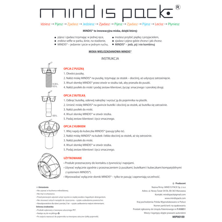 MINDIS ® 100 szt + Słomka MINDIS ®130 szt 35 cm